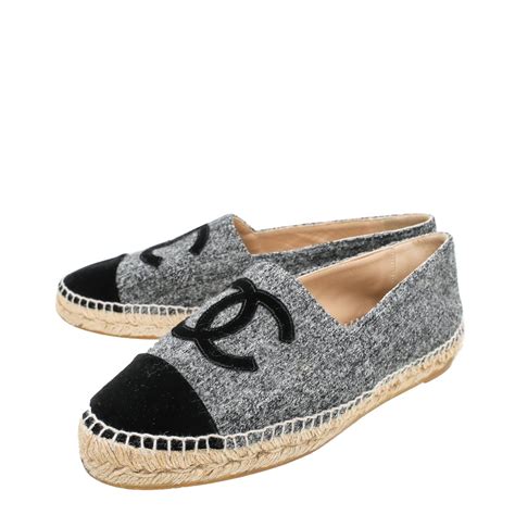 chanel fabric bicolor espadrilles|authentic Chanel espadrilles.